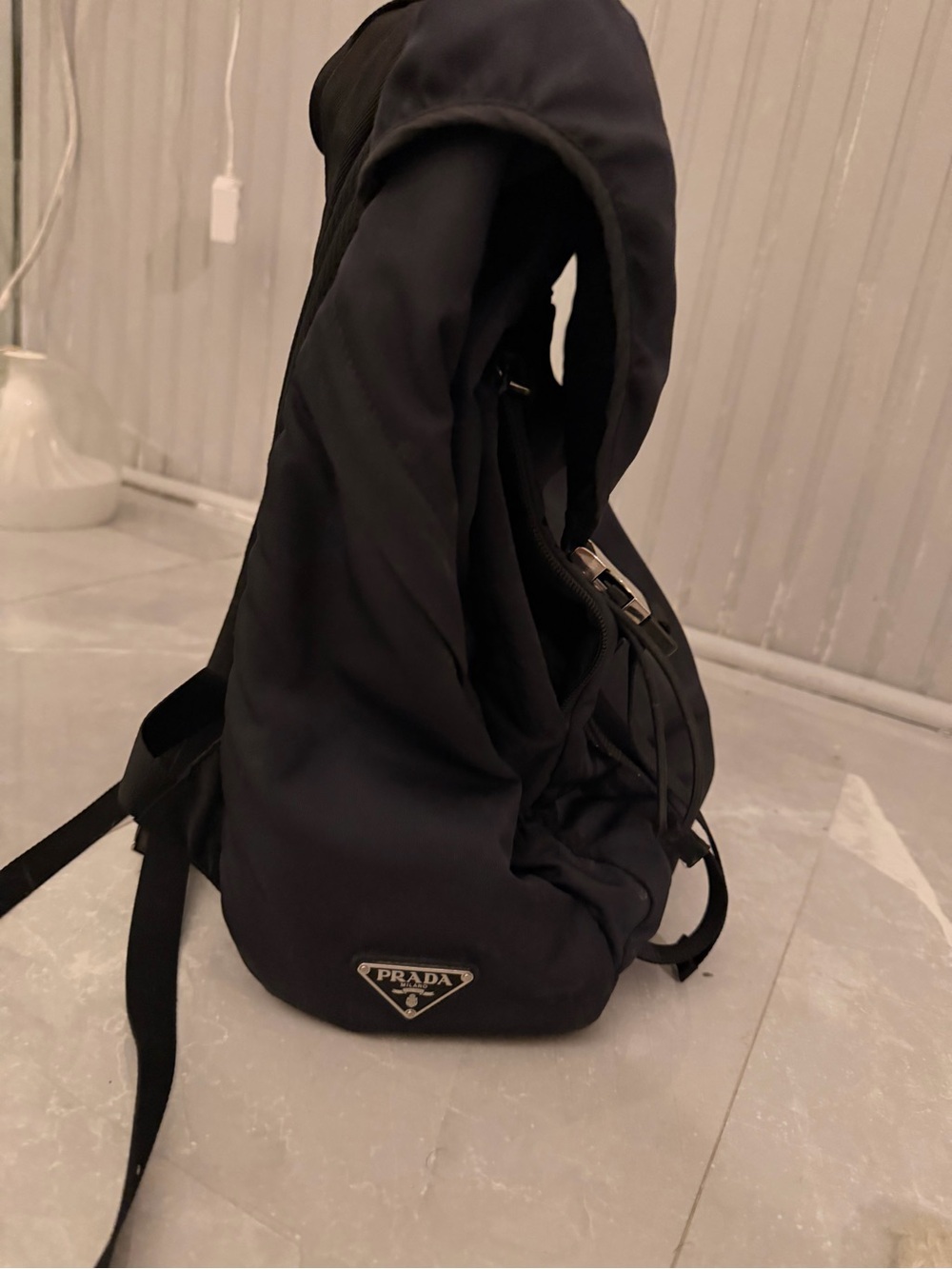 Prada Men's Blue Nylon Backpack - Sleek Everyday Carry